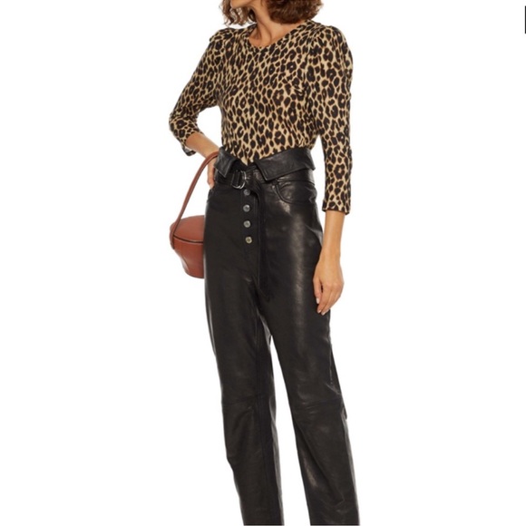 A.L.C. Karlie Leopard Print Long Sleeve Top Size M - Picture 2 of 10